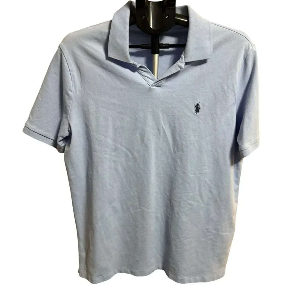 Ralph‎ Lauren Shirt Men's Large Regular Fit Polo Navy Pima Soft Touch
